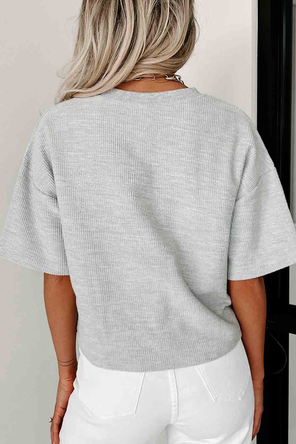 Top - Rib Knit Drop Shoulder