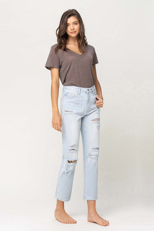 Vervet High Rise Crop Straight Jeans