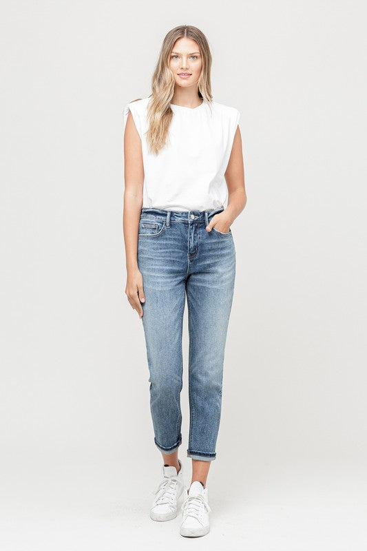 Jeans - "Vervet" Cuffed Stretch Boyfriend