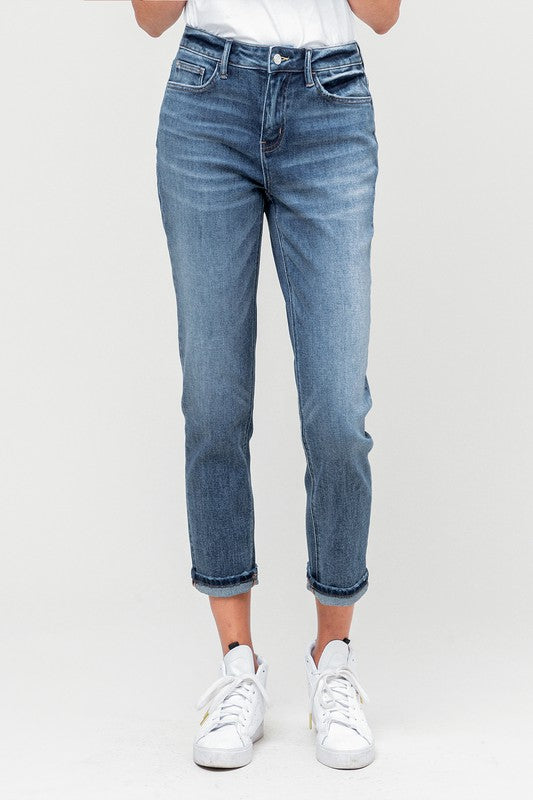 Jeans - "Vervet" Cuffed Stretch Boyfriend