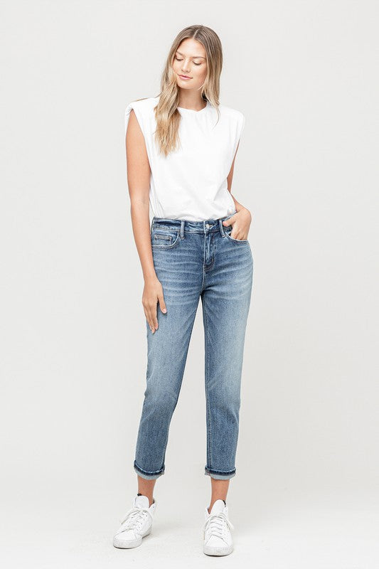 Jeans - "Vervet" Cuffed Stretch Boyfriend