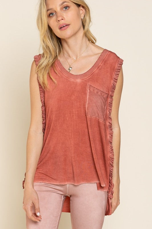 POL Criss-cross Lace-up Tank Top