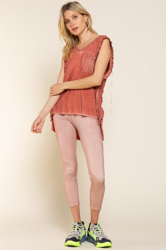 POL Criss-cross Lace-up Tank Top