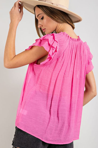 Blouse - "eesome" Tiered Ruffle Sleeve