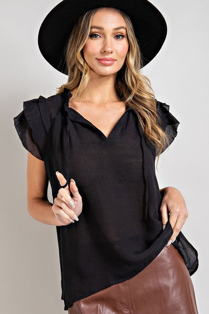 Blouse - "eesome" Tiered Ruffle Sleeve