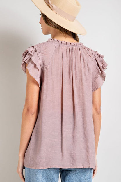 Blouse - "eesome" Tiered Ruffle Sleeve