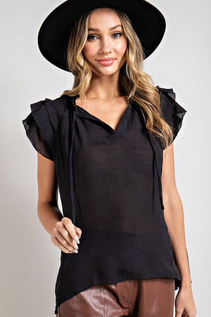 Blouse - "eesome" Tiered Ruffle Sleeve