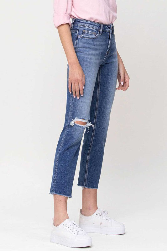 Jeans - "Vervet"Mid-Rise Straight Crop