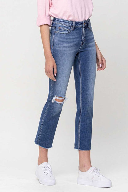 Jeans - "Vervet"Mid-Rise Straight Crop