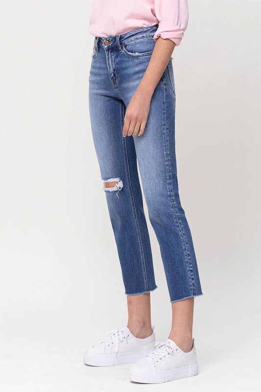 Jeans - "Vervet"Mid-Rise Straight Crop