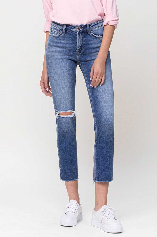 Jeans - "Vervet"Mid-Rise Straight Crop