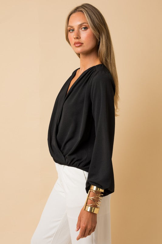 Blouse - "Gilli" Surplice Shoulder Shirring