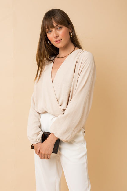 Blouse - "Gilli" Surplice Shoulder Shirring