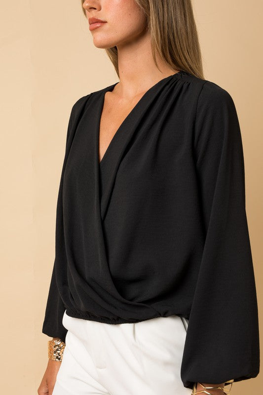 Blouse - "Gilli" Surplice Shoulder Shirring