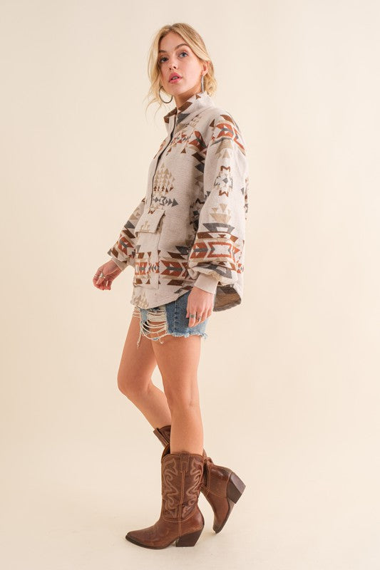 Blue B Aztec Western Pullover