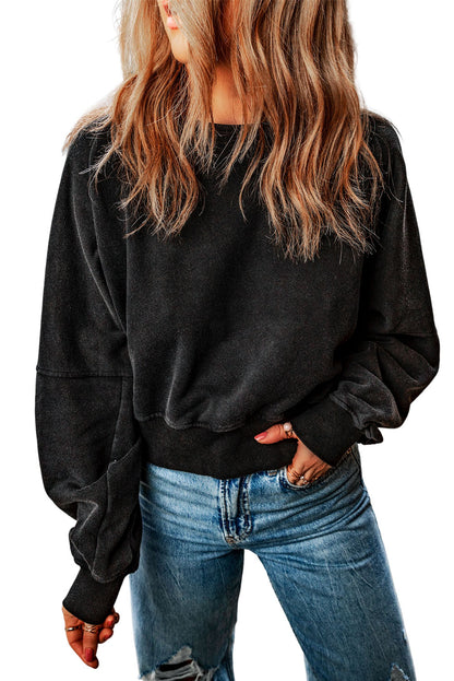 Casual One Strap V-shape Open Back Sweatshirt