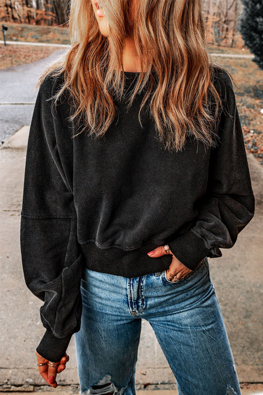 Casual One Strap V-shape Open Back Sweatshirt