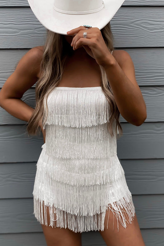 Sexy Fringe Short Romper