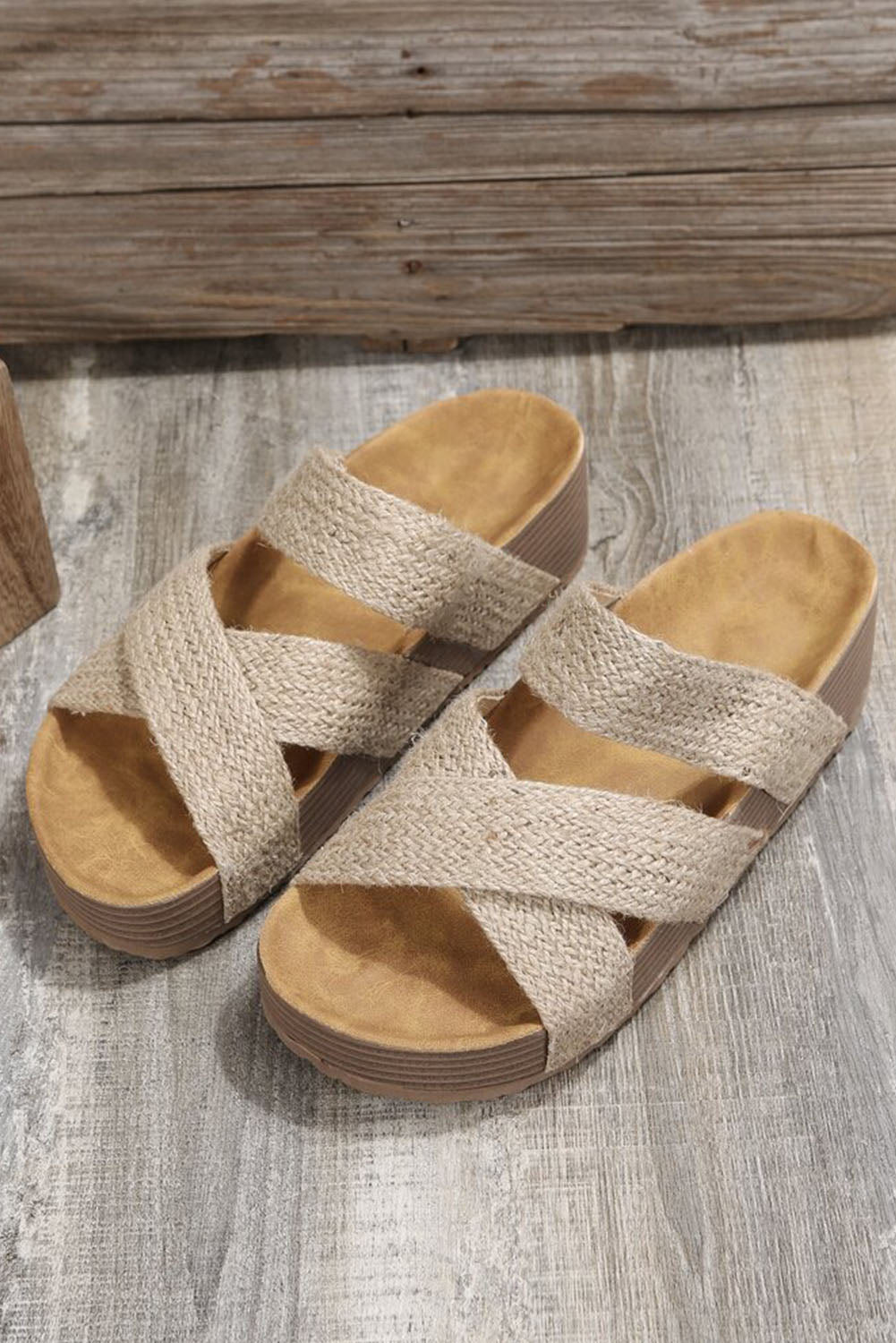 Sandals - Woven Platform Slip-on