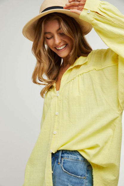 Top - " Davi & Dani" Button Down Relaxed Fit