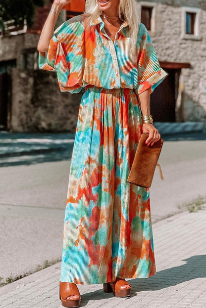 Jumpsuit - Bohemian Tie Dye Wide Leg