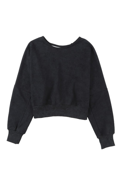 Casual One Strap V-shape Open Back Sweatshirt