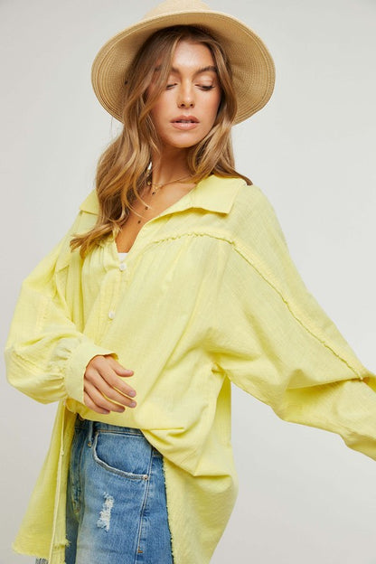 Top - " Davi & Dani" Button Down Relaxed Fit