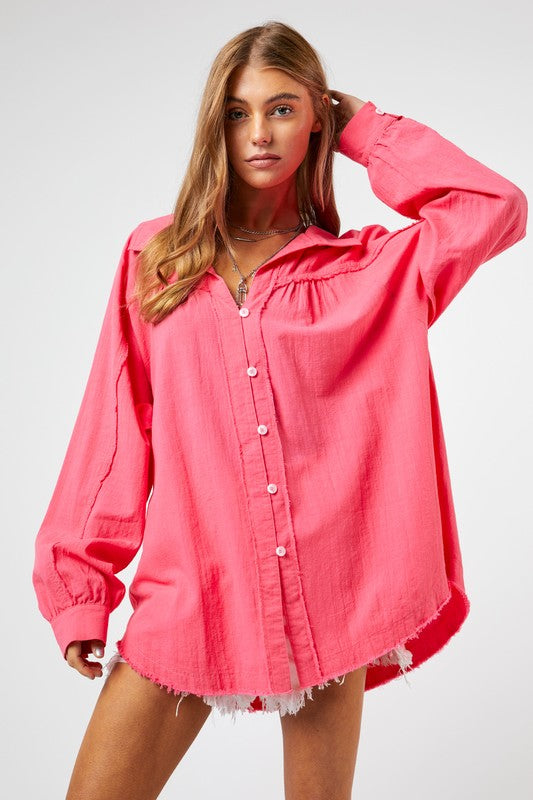 Top - " Davi & Dani" Button Down Relaxed Fit