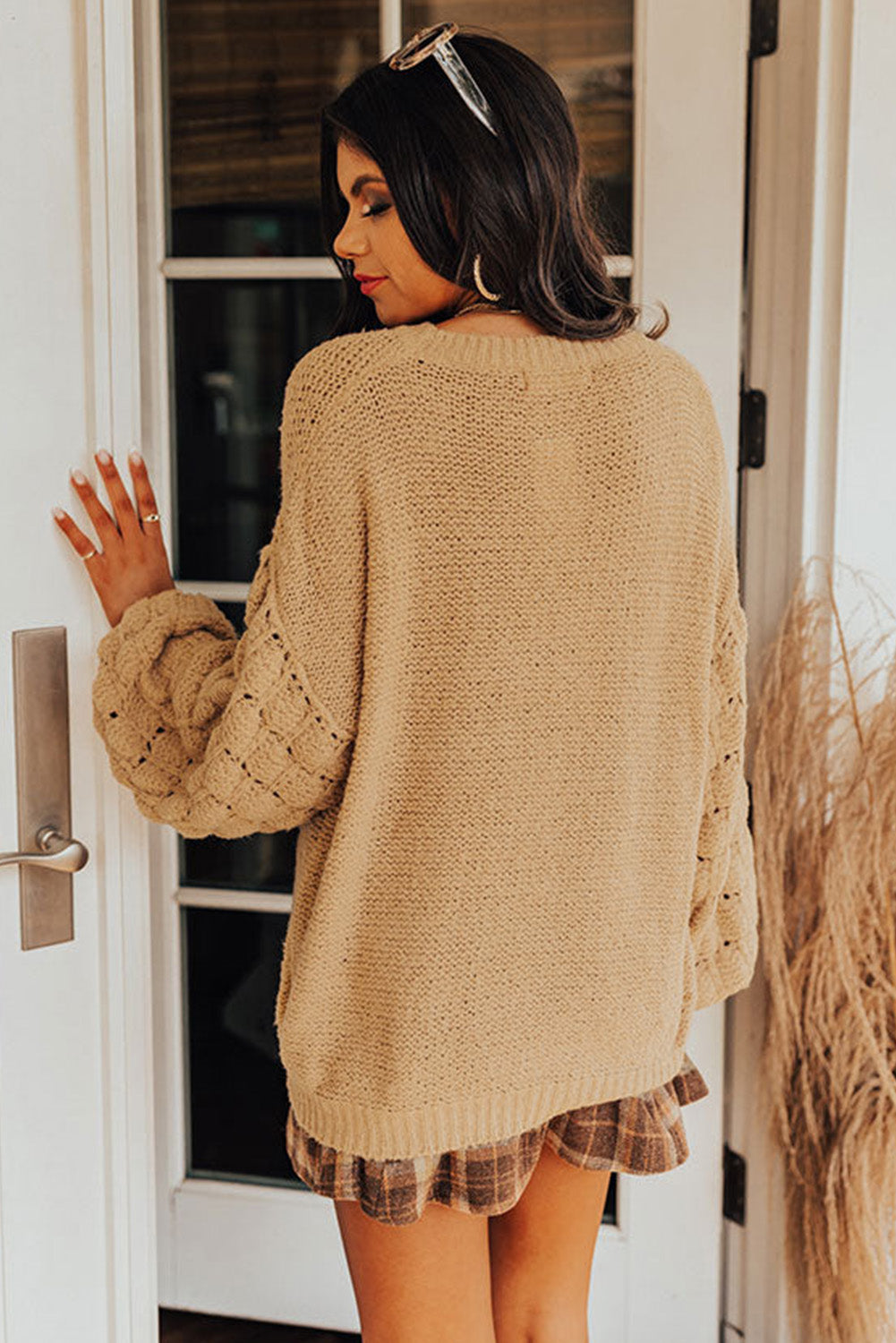 Sweater - Casual Hollowed Long Sleeve Knit