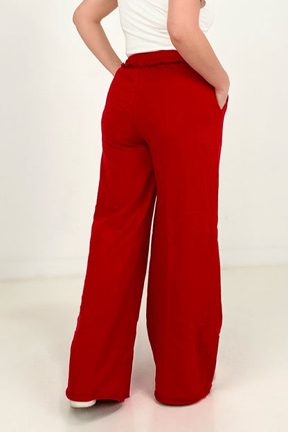 New Colors - Zenana French Terry Laser Cut Pants With Pockets