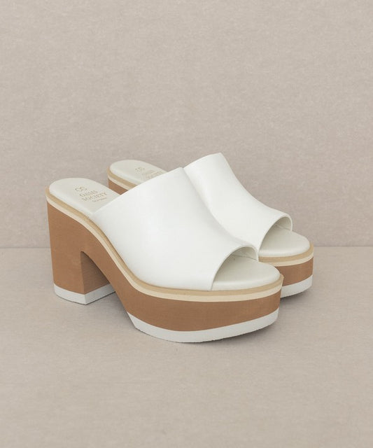 Heels - "OASIS SOCIETY" Layered Platform Slides