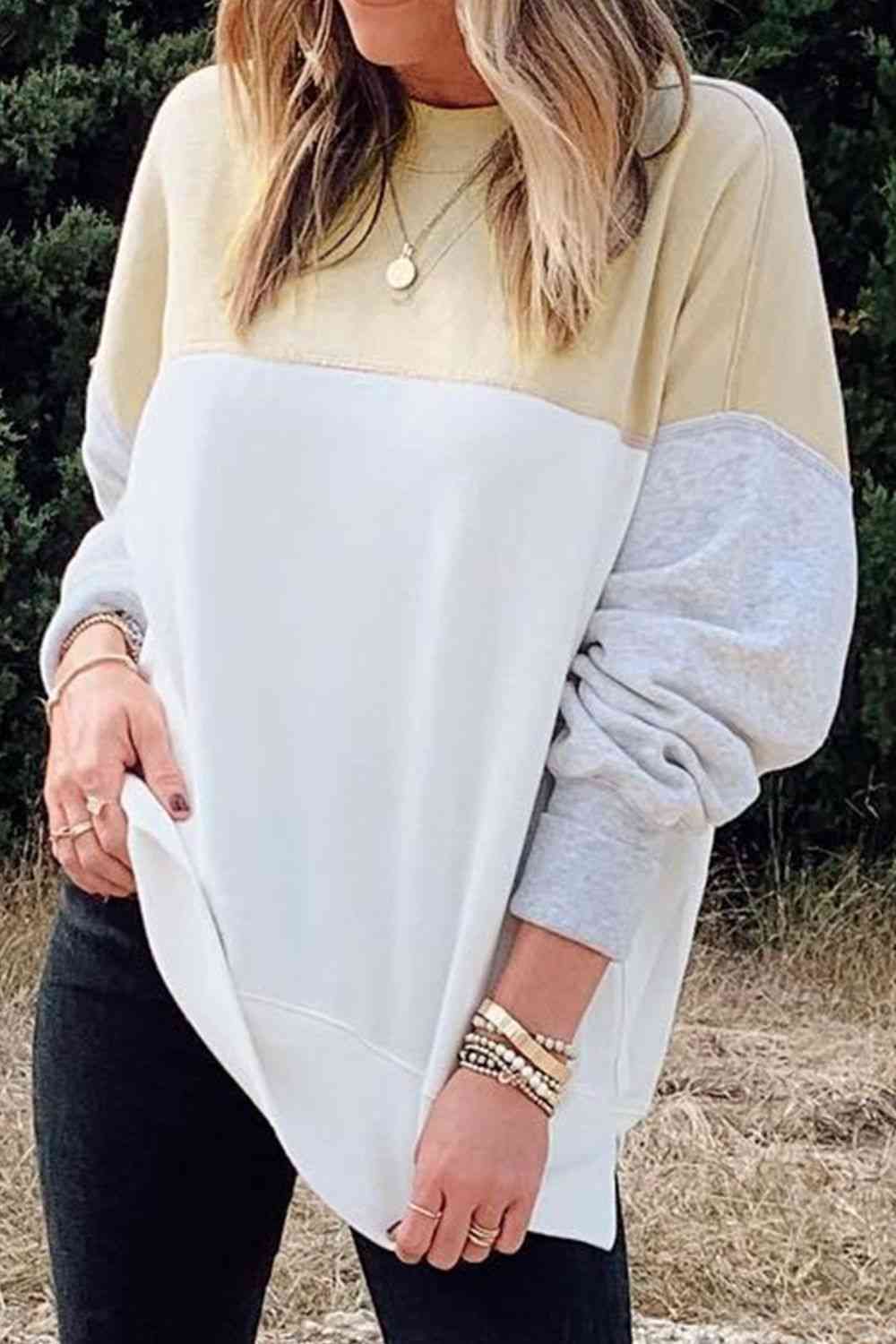 Sweatshirt - Drop Shoulder Color Block