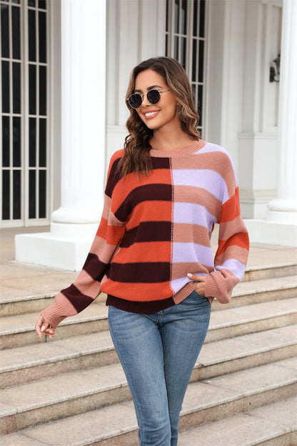 Sweater - Color Block Dropped Shoulder