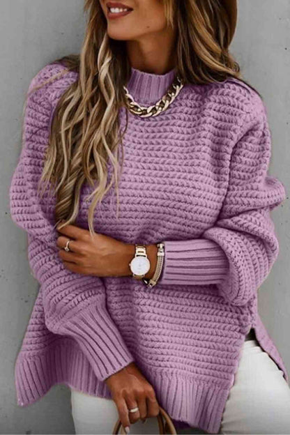 Sweater - Round Neck Side Slit