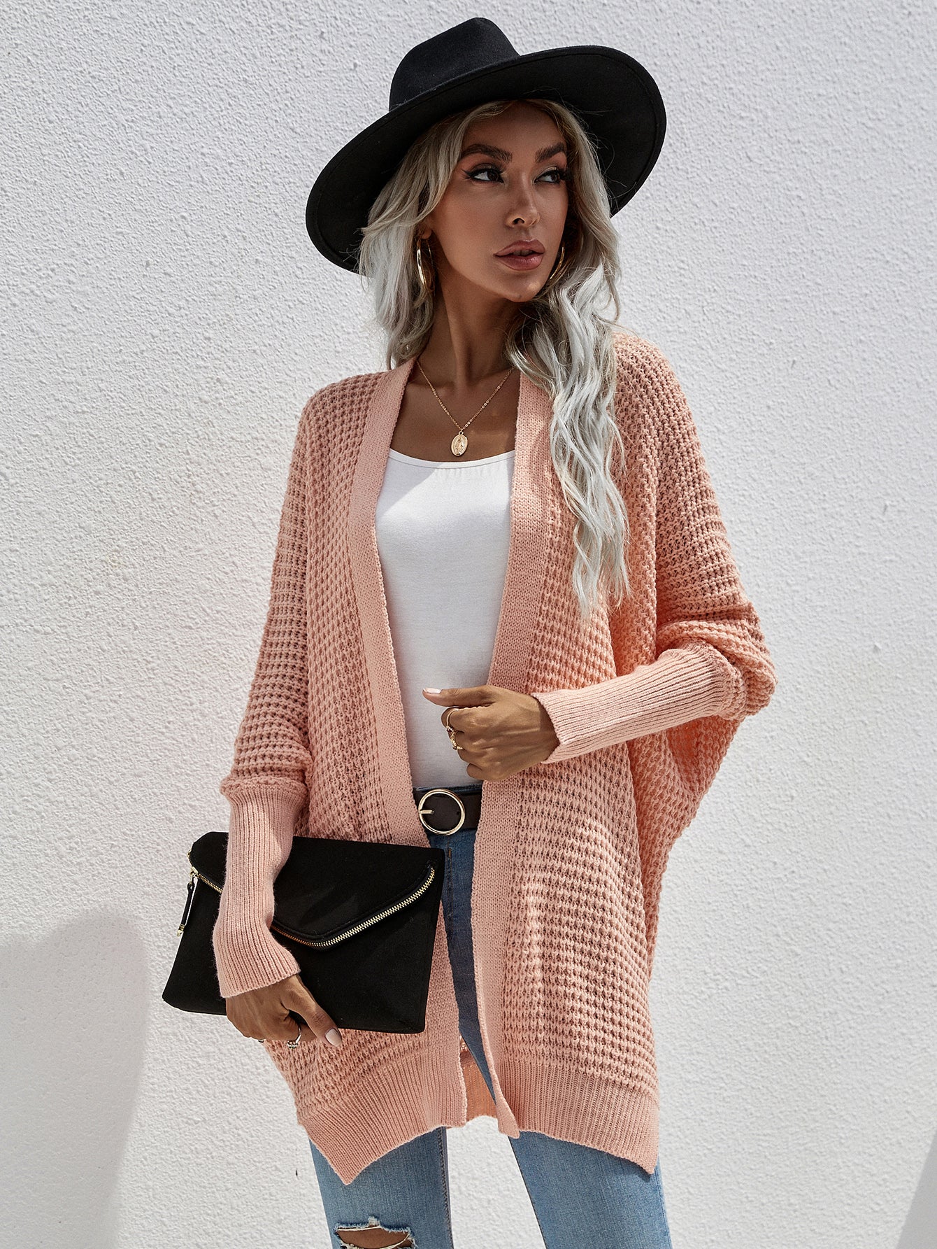 Cardigan - Waffle Knit