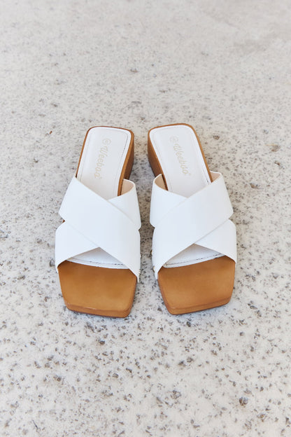 Sandals - "Weeboo" Criss Cross Wooden Clog Mule