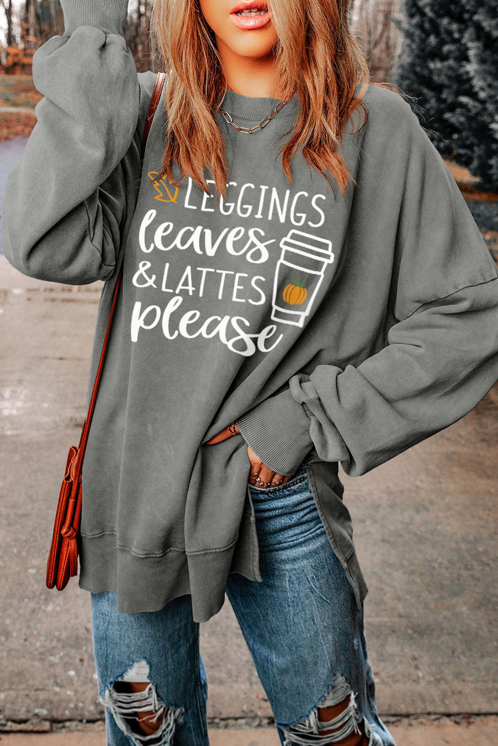 LEGGINGS LEAVES LATTES PLEASE Sweatshirt