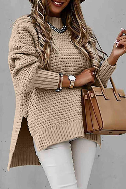 Sweater - Round Neck Side Slit