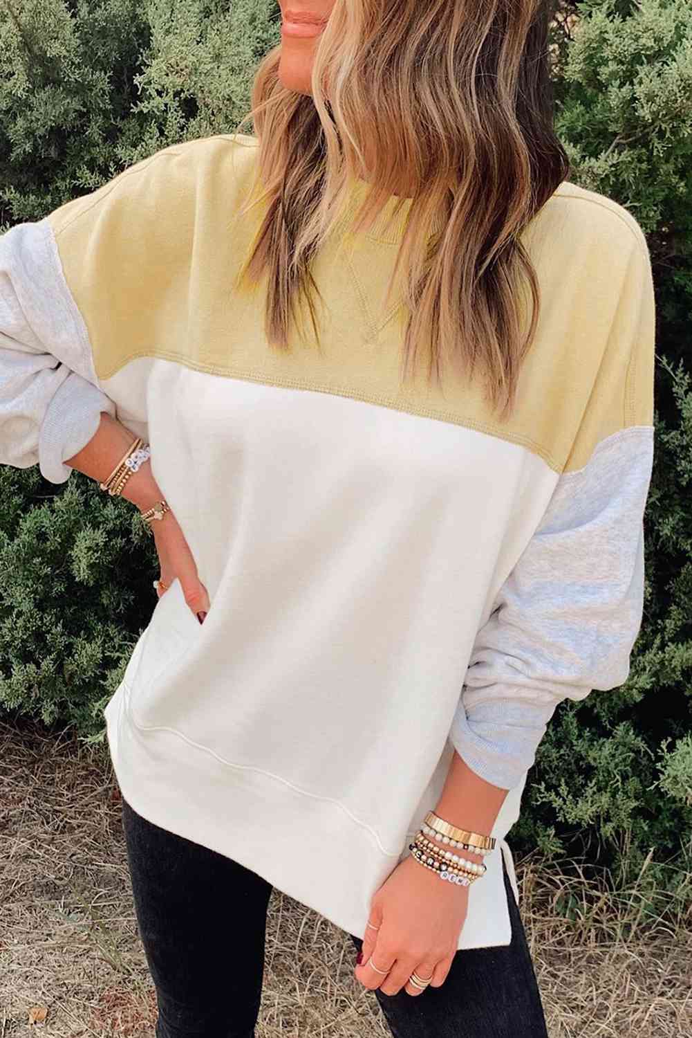 Sweatshirt - Drop Shoulder Color Block