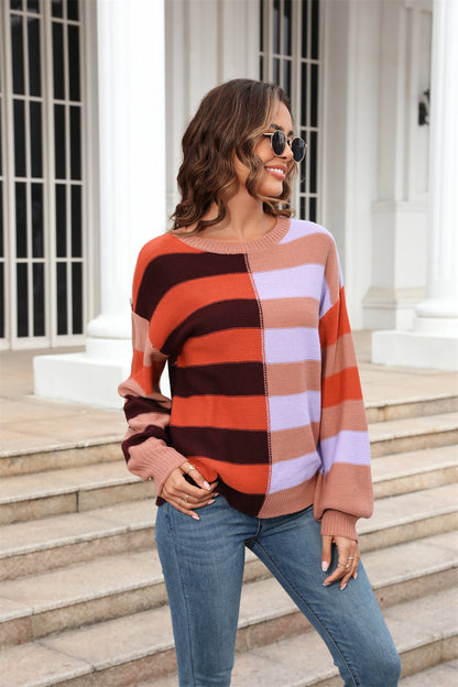 Sweater - Color Block Dropped Shoulder