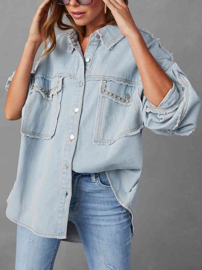 Jacket - Button Down Raw Hem Denim