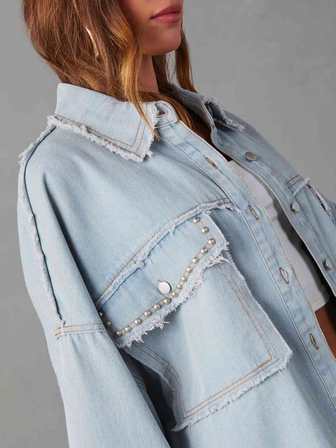 Jacket - Button Down Raw Hem Denim