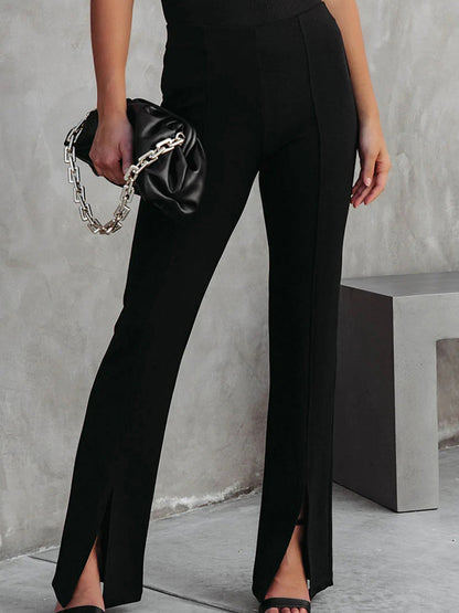 Pants - Front Slit Flare Leg