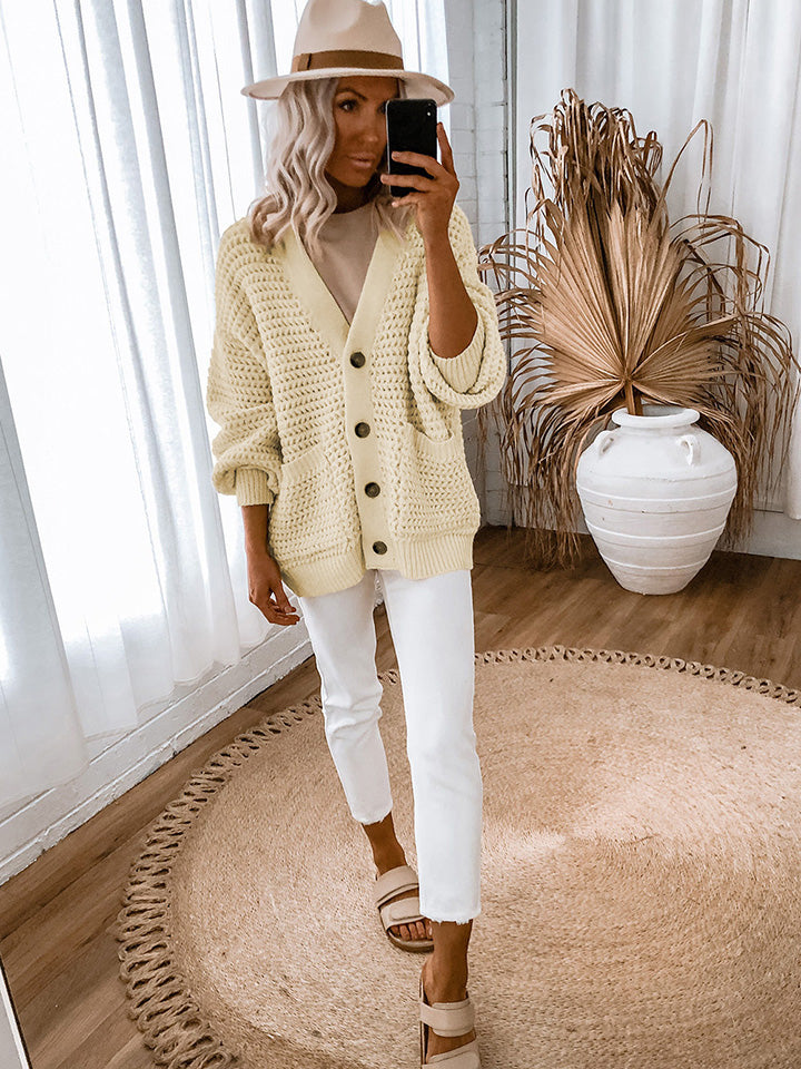 Cardigan - V-Neck Long Sleeve