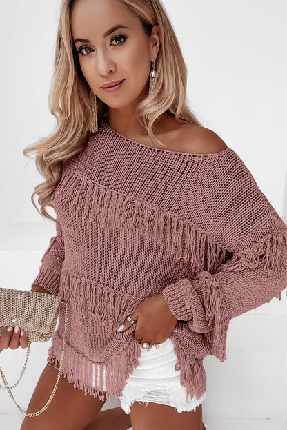 Sweater - Fringe Detail Long Sleeve