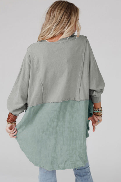 Curved Hem Dolman Sleeve Top