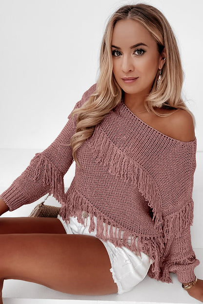 Sweater - Fringe Detail Long Sleeve