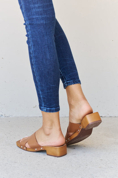 Sandals - "Weeboo" Criss Cross Wooden Clog Mule